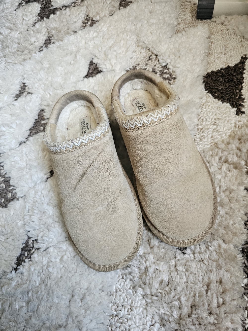 UGG Women's Tan Suede Slip-On Slippers